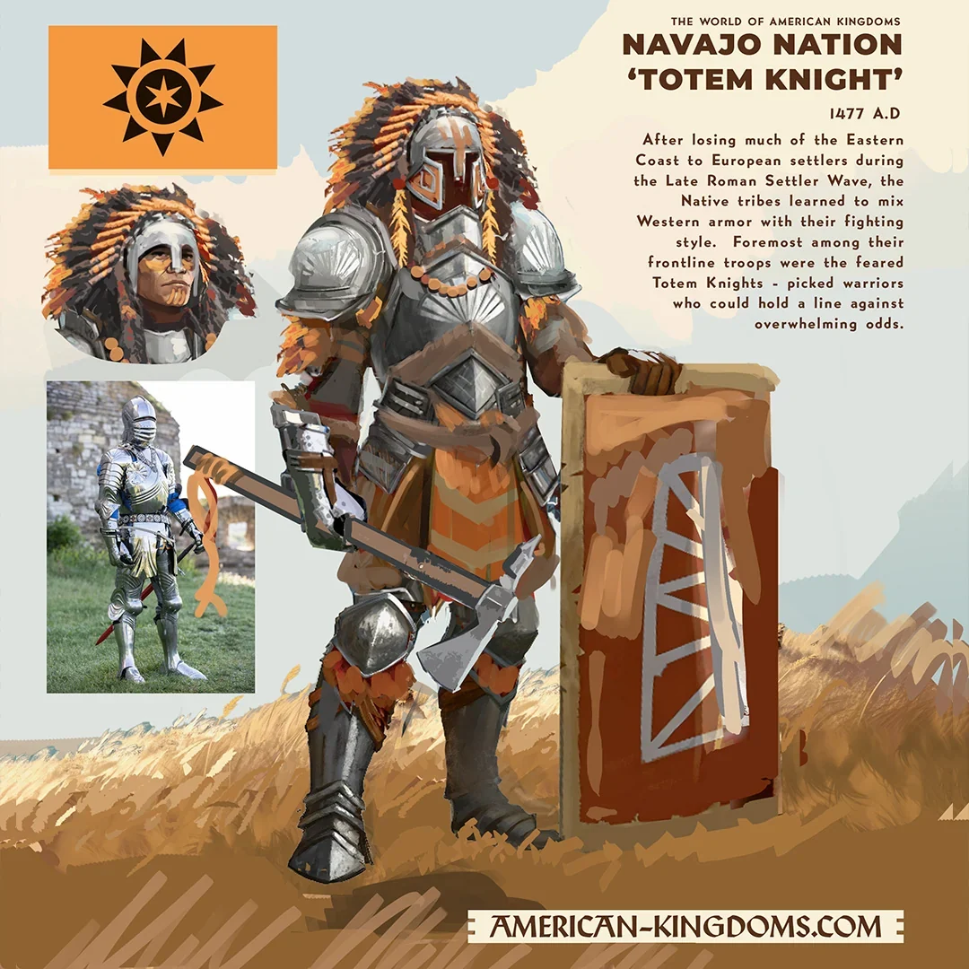 Navajo Nation totem-knight concept art